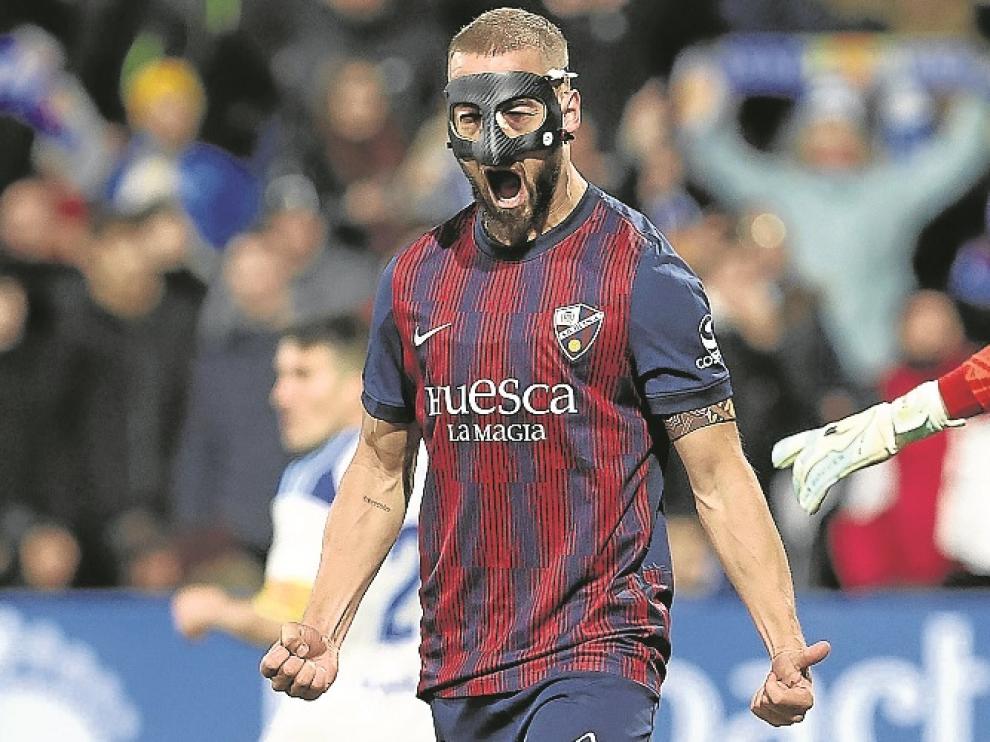Gesto de rabia de Jorge Pulido el sábado en el derbi aragonés de La Romareda.