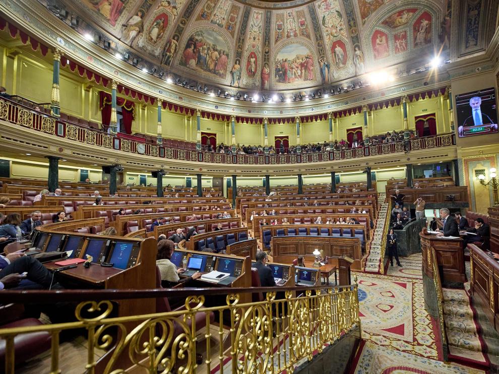 Vista general del Congreso de los Diputados durante la sesión de este jueves.