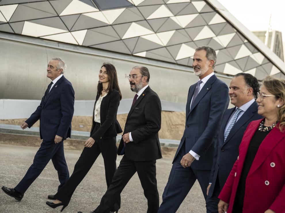 El Rey Felipe VI y el presidente de Aragón, Javier Lambán, durante la inauguración del World Media Congress el pasado septiembre.