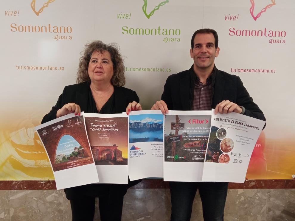 María Jesús Morera y Daniel Gracia han informado de la presencia del Somontano en Fitur.