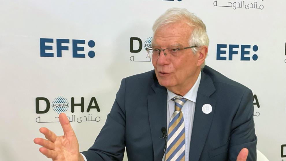 Borrell durante su entrevista con EFE.