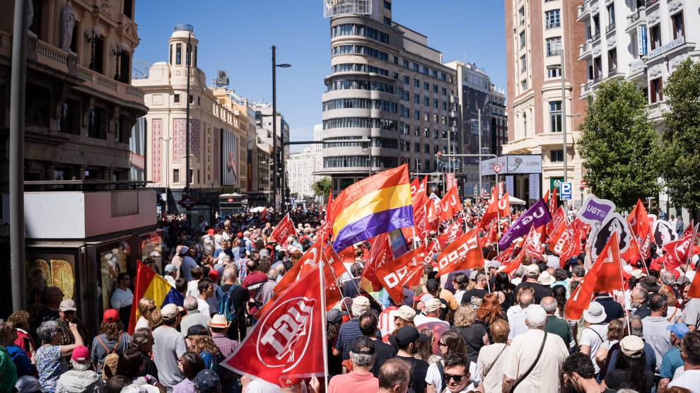Manifestación del 1 de Mayo en Madrid.