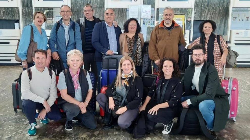 La delegación aragonesa de la Academia de la Jota que ha viajado a Bruselas.
