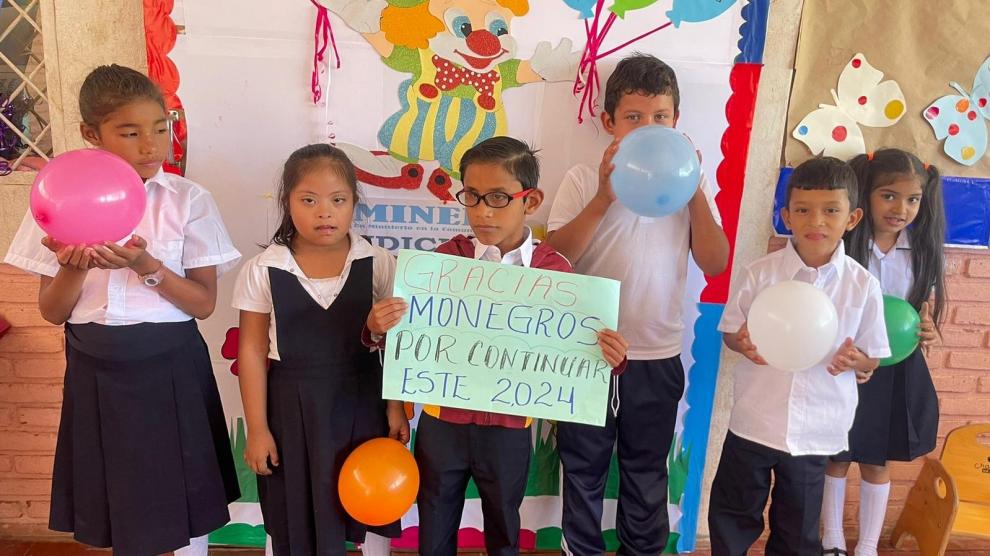 Algunos de los niños y niñas a los que presta servicio la ONG Monegros en Nicaragua.