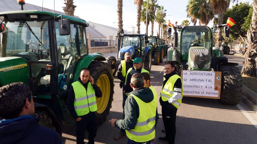 Protesta de los agricultores en Málaga.