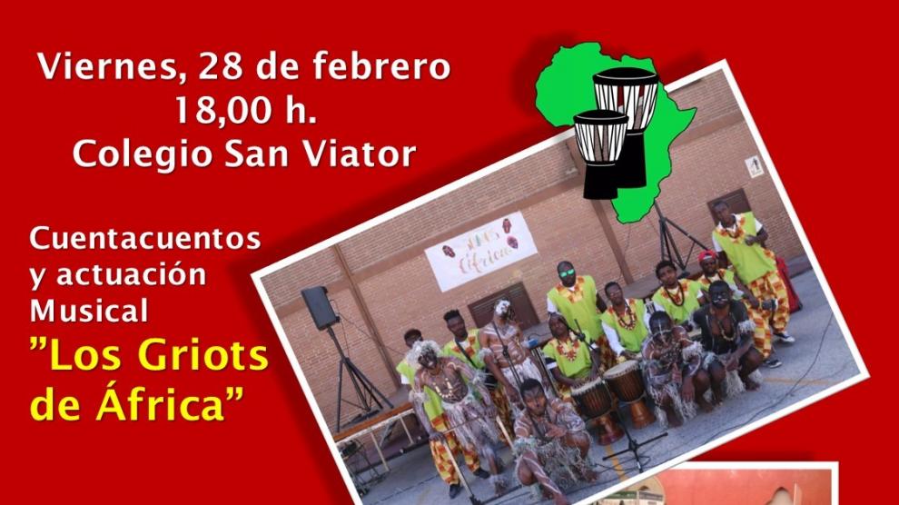 El grupo Los Griots de África presenta en Huesca su espectáculo sobre la migración