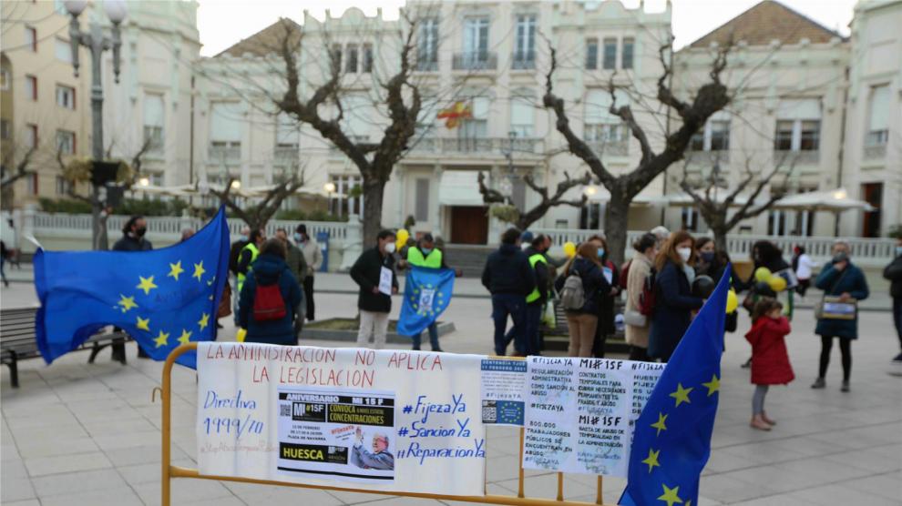 Los interinos denuncian en Huesca el “abuso de temporalidad” de la Administración