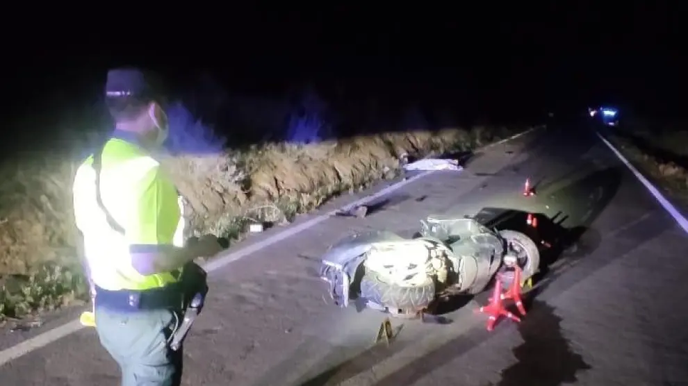 Imagen del accidente que ha tenido lugar la noche de este miércoles en Monzón