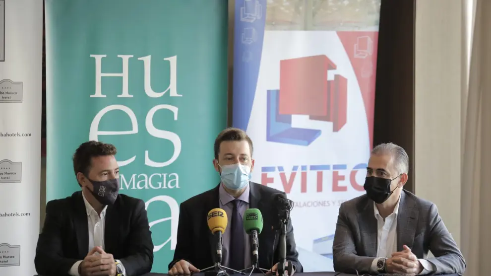 Fernando Blasco, Antonio Orús y Pablo Lera, en la presentación del patrocinio.