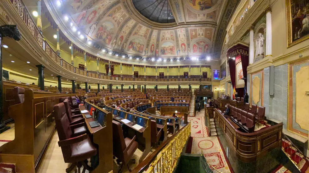 Vista general del Congreso de los Diputados durante la sesión celebrada este lunes.