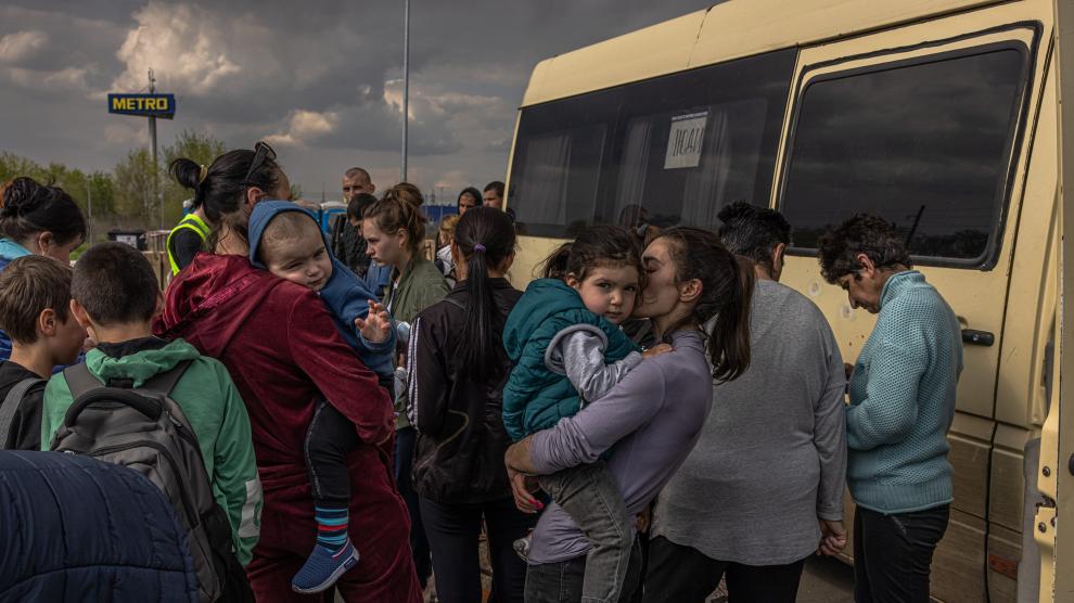 Refugiados ucranianos se concentran en Zaporiyia