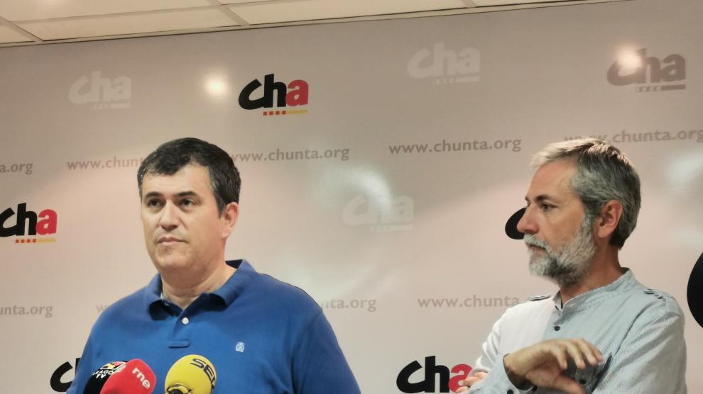 Joaquín Palacín y José Ramón Ceresuela, en rueda de prensa.