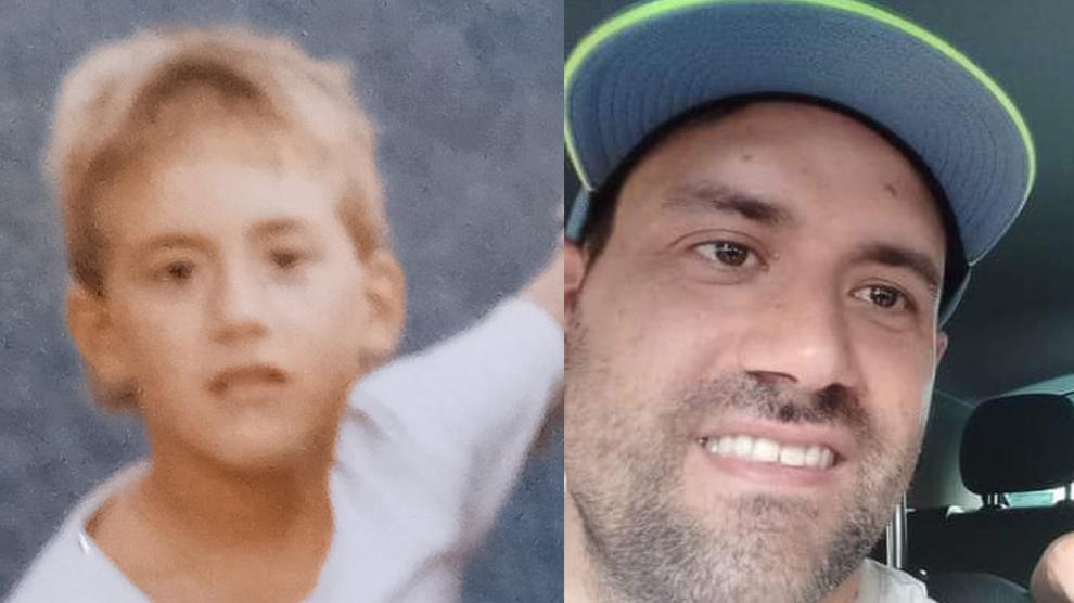 Felipe Carnicer Cosculluela en una imagen de niño y en la actualidad.