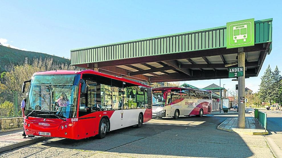 Estación de autobuses de Sabiñánigo donde se aplicarán los descuentos en las líneas de transporte urbano.