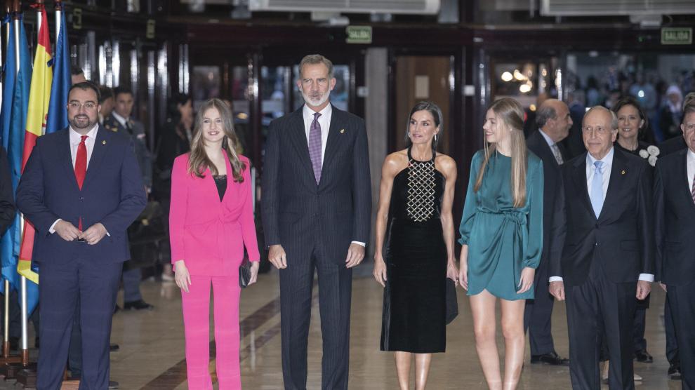 La familia real ayer en Oviedo.