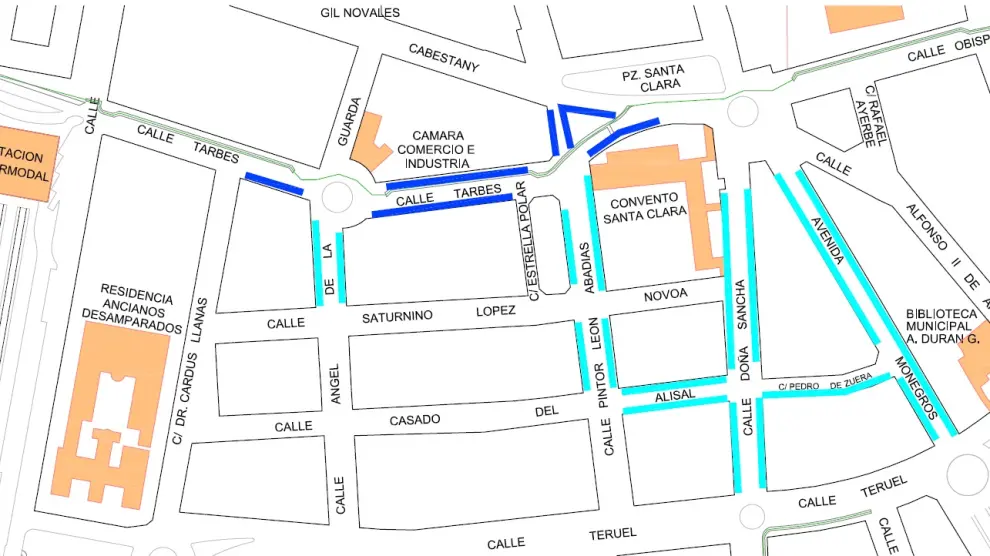 Plano de la zona azul.