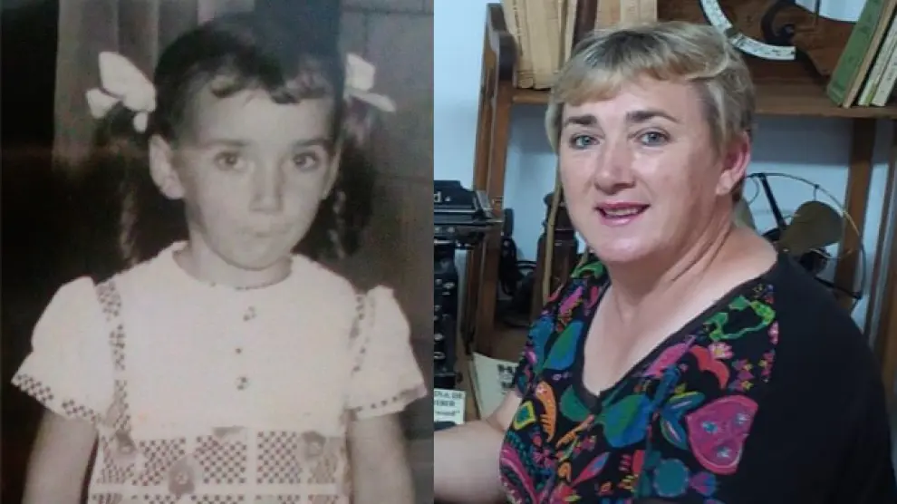 Rocío Sanz Redrado en una imagen de niña y en la actualidad.