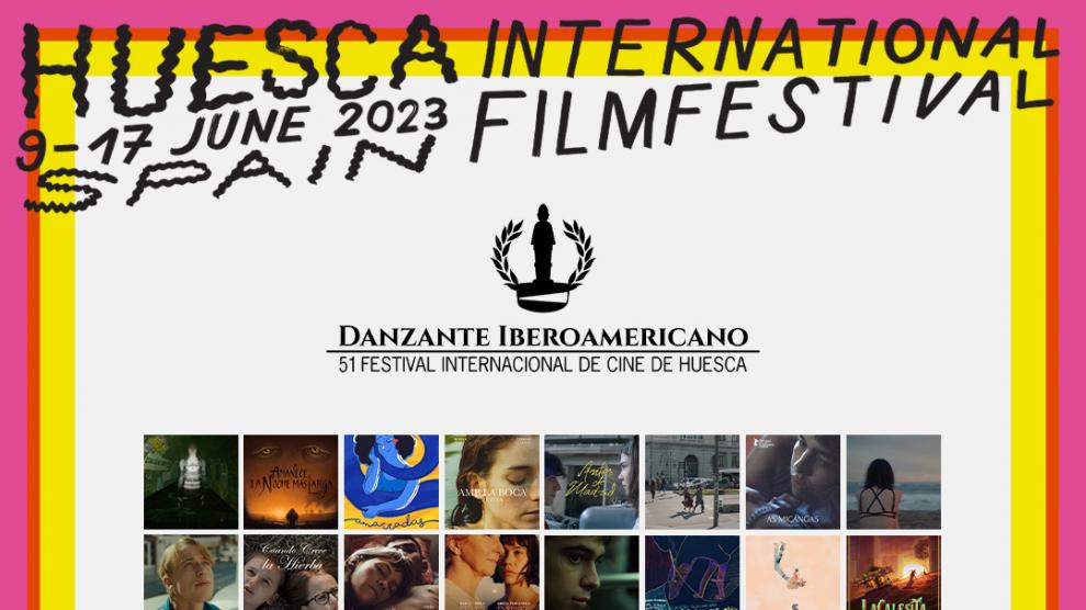 Carteles de los cortos del concurso iberoamericano del 51HIFF