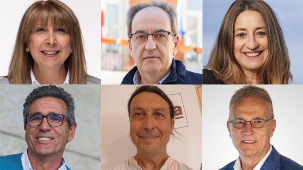 Los seis candidatos al ayuntamiento de Sabiñánigo.