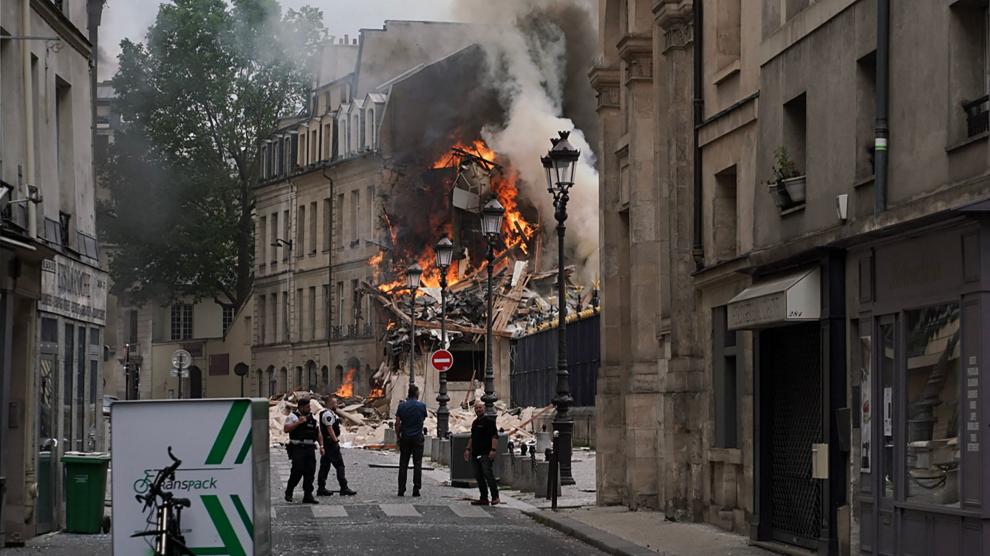 Una imagen del incendio de París este miércoles.