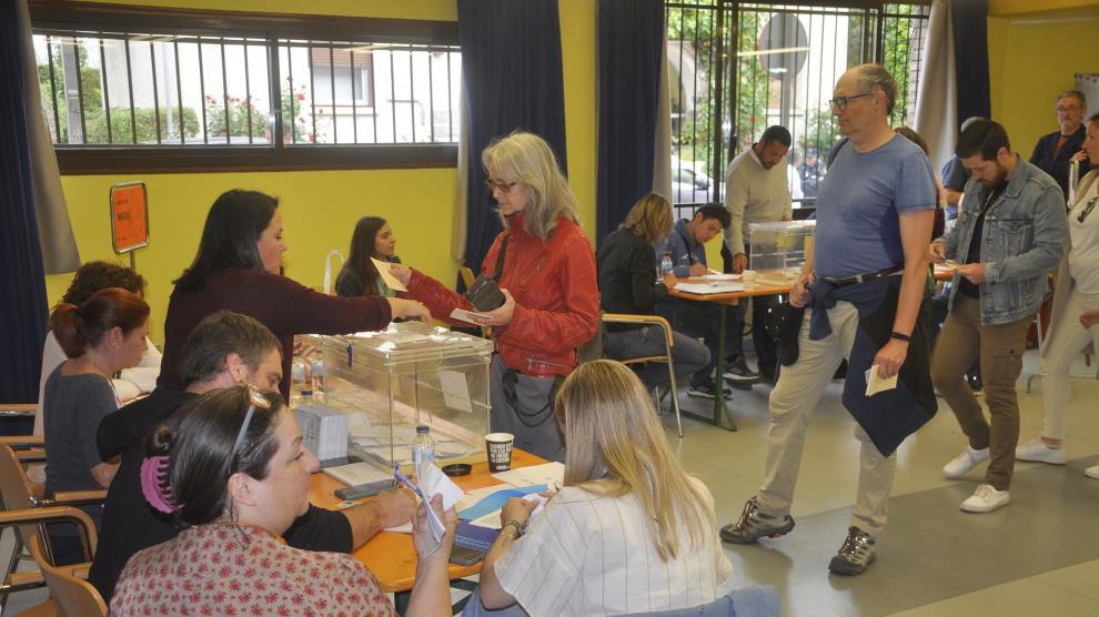 Votaciones en Jaca, donde PSOE y CHA alcanzarían la mayoría.