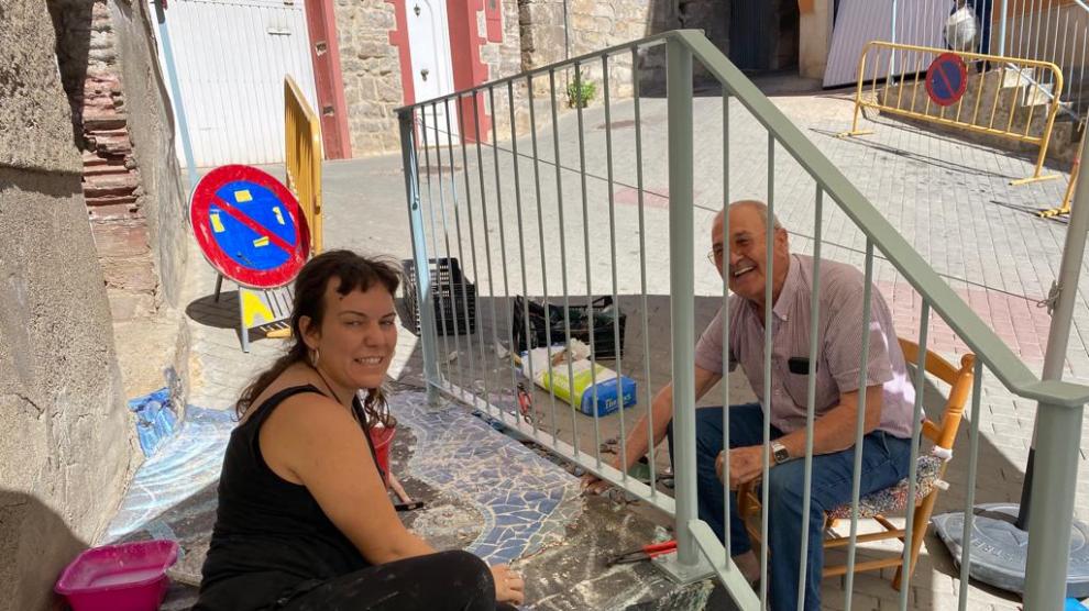 La fragatina Silvia Sorolla ha comenzado a trabajar este viernes en un rincón de Fraga.