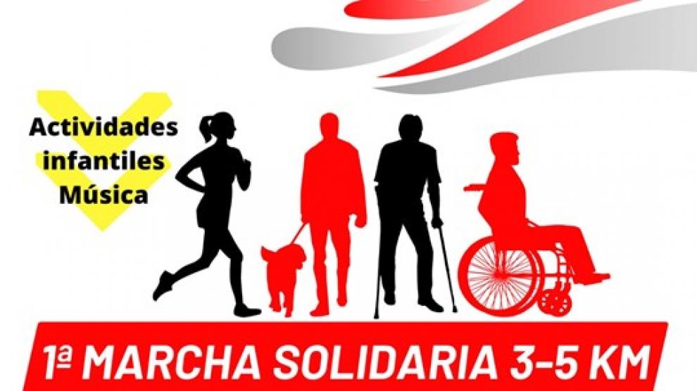 Cartel de la I Marcha Solidaria por la Esclerosis Múltiple en Huesca.
