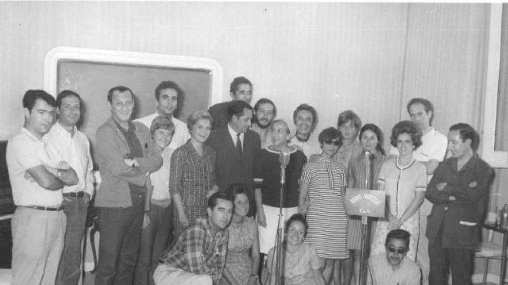Equipo de Radio Huesca en los años 70.