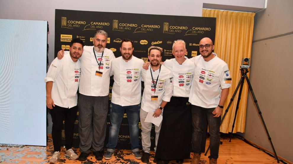 Toño Rodríguez, junto al resto de finalistas que aspiran a convertirse en 'Mejor cocinero del año'.