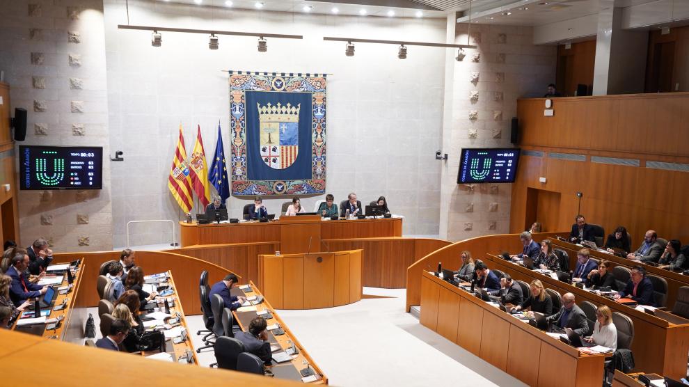 Sesión plenaria de este jueves de las Cortes de Aragón.