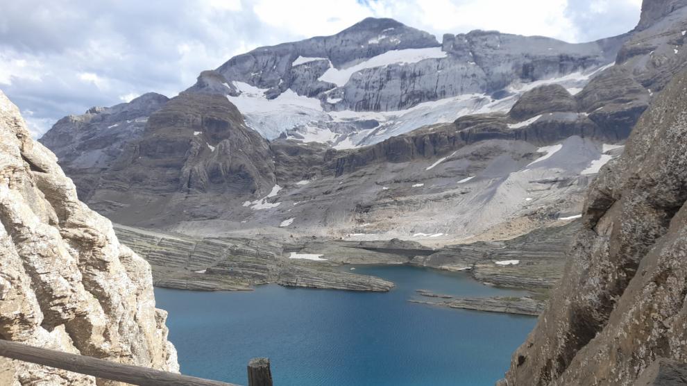 Estado que presentaba el glaciar de Monte Perdido en el mes de julio de 2023.