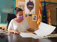 La directora del IAM, María Goikoetxea, en su despacho