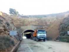 Obras llevadas a cabo en el túnel a principios del pasado año.