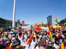 Manifestación en Colón (Madrid) contra los indultos del procés