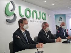 Alfonso Adán, Joaquín Olona y Alberto Gracia,ayer en la jornada de Lonja de Binéfar.