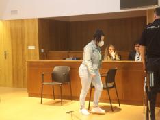 Daniela Valencia, este martes en la Audiencia Provincial de Huesca.