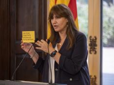 Laura Borràs ha comparecido tras su suspensión como diputada y presidenta de la cámara catalana.