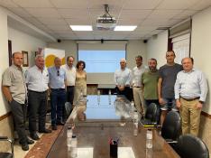 Reunión de la Asociación Oliveras del Pirineo con los presidentes de la Comarca y del Ceder y la empresa de marketing Mr Think.