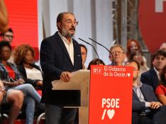 Javier Lambán durante su participación en el Consejo Político Federal del partido en Zaragoza. psoe 2022