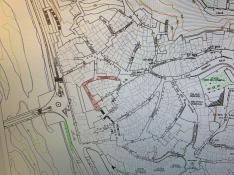 Plano de la localidad de Fraga en el que se muestran las calles del Casco Histórico en las que se acometerán mejoras.