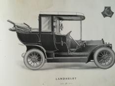 Ilustración del modelo que fue matriculado el 14 de julio de 1906 en Jaca. motobloc landualet
