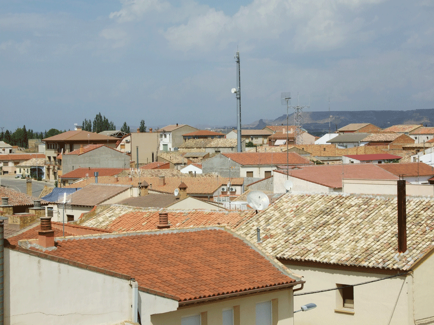 Vista del casco urbano de Lalueza.
