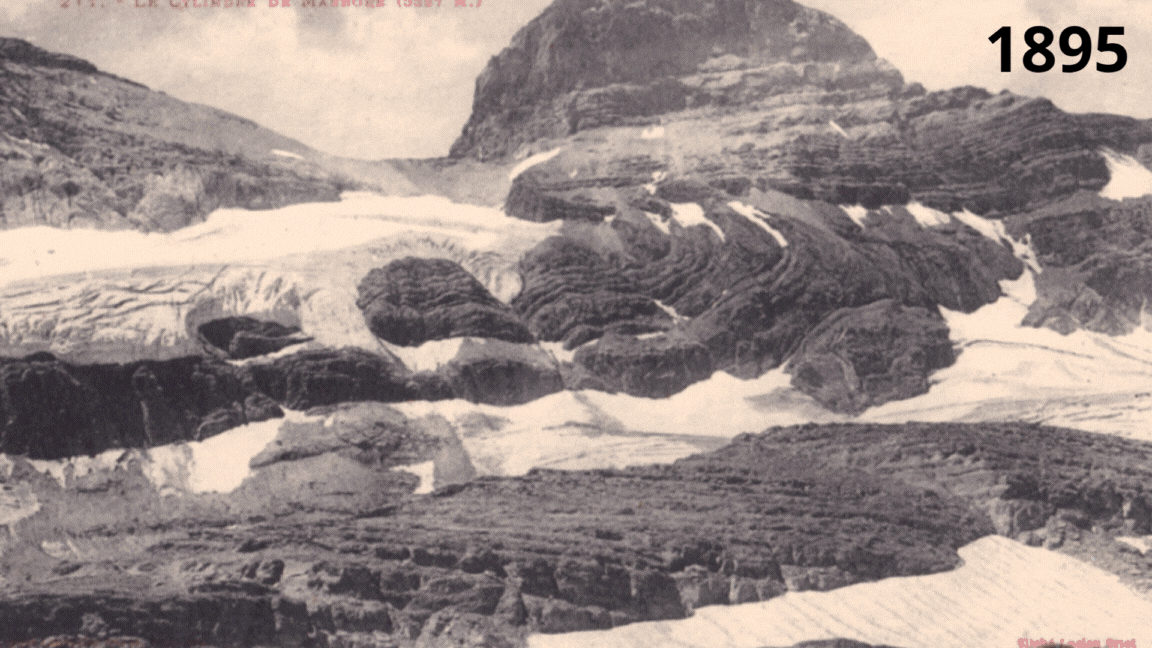 Evolución del Glaciar Este de Marboré o del Cilindro.